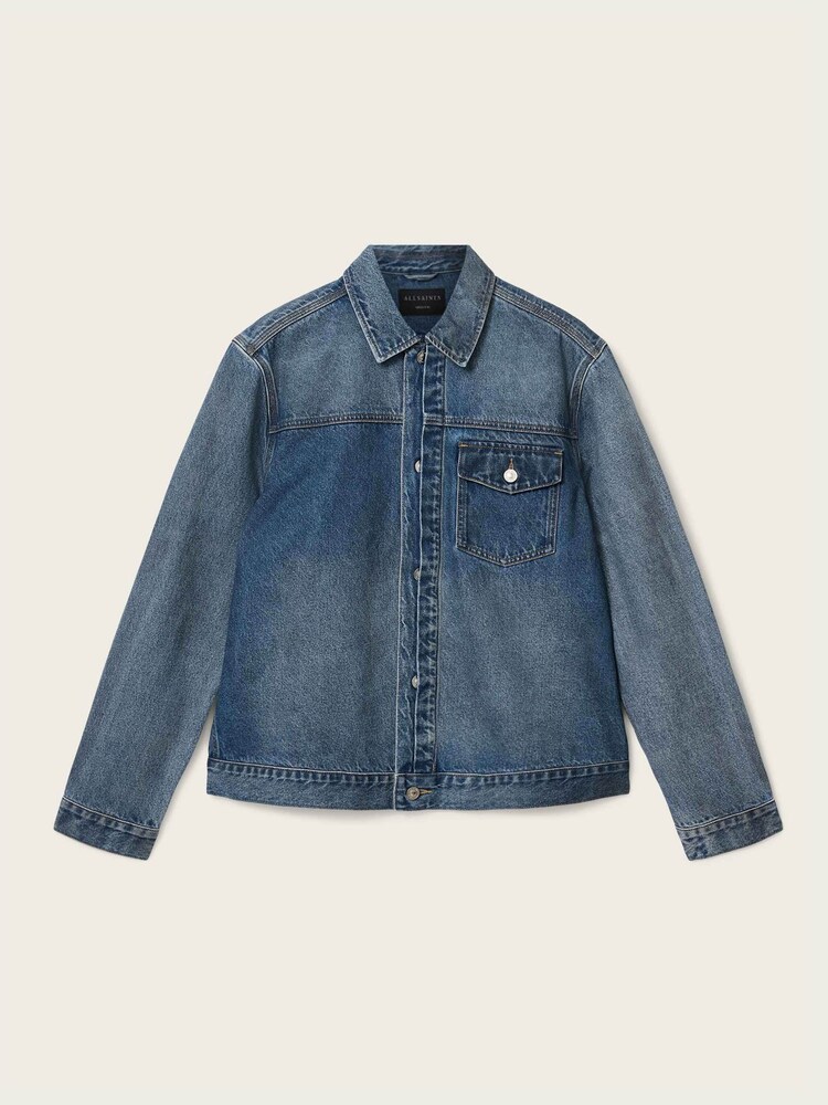 AllSaints Blue Roth Denim Jacket - Image 6 of 6 AllSaints Blue Roth Denim Jacket - Image 6 of 6