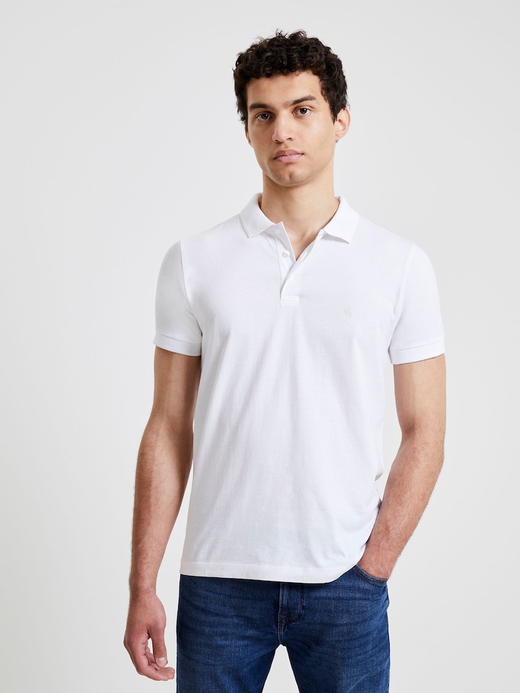French Connection White Signature 100% Cotton Polo Shirt - Image 1 of 4