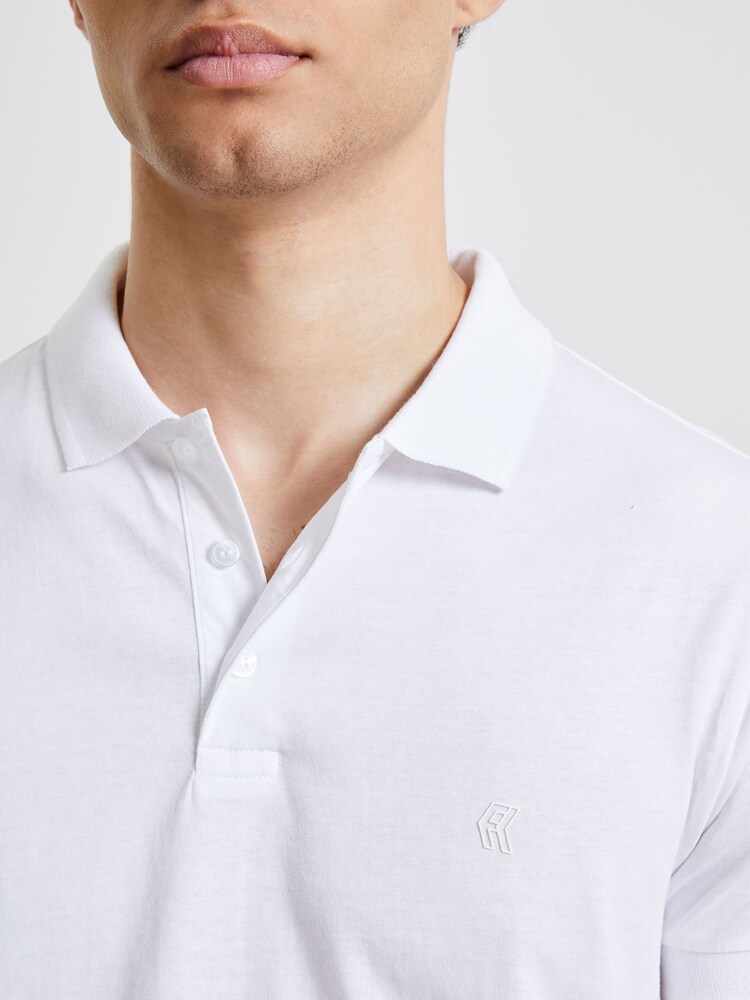 French Connection White Signature 100% Cotton Polo Shirt - Image 4 of 4
