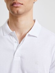 French Connection White Signature 100% Cotton Polo Shirt - Image 6 of 8