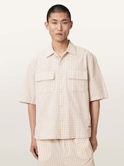 AllSaints Yellow Rockland Short Sleeve Shirt - Image 1 of 6