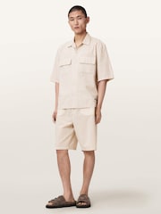 AllSaints Yellow Rockland Short Sleeve Shirt - Image 2 of 6