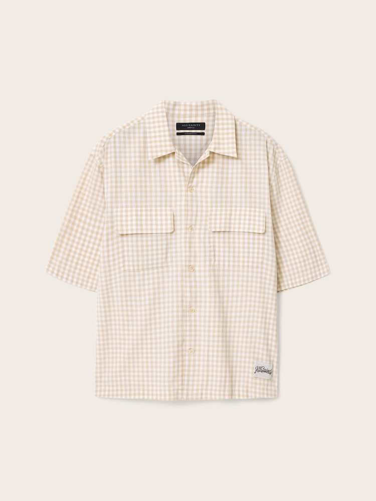 AllSaints Yellow Rockland Short Sleeve Shirt - Image 6 of 6 AllSaints Yellow Rockland Short Sleeve Shirt - Image 6 of 6