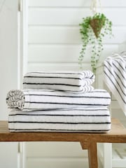 Deyongs Grey Malmo 100% Cotton Stripe Towel - Image 1 of 3