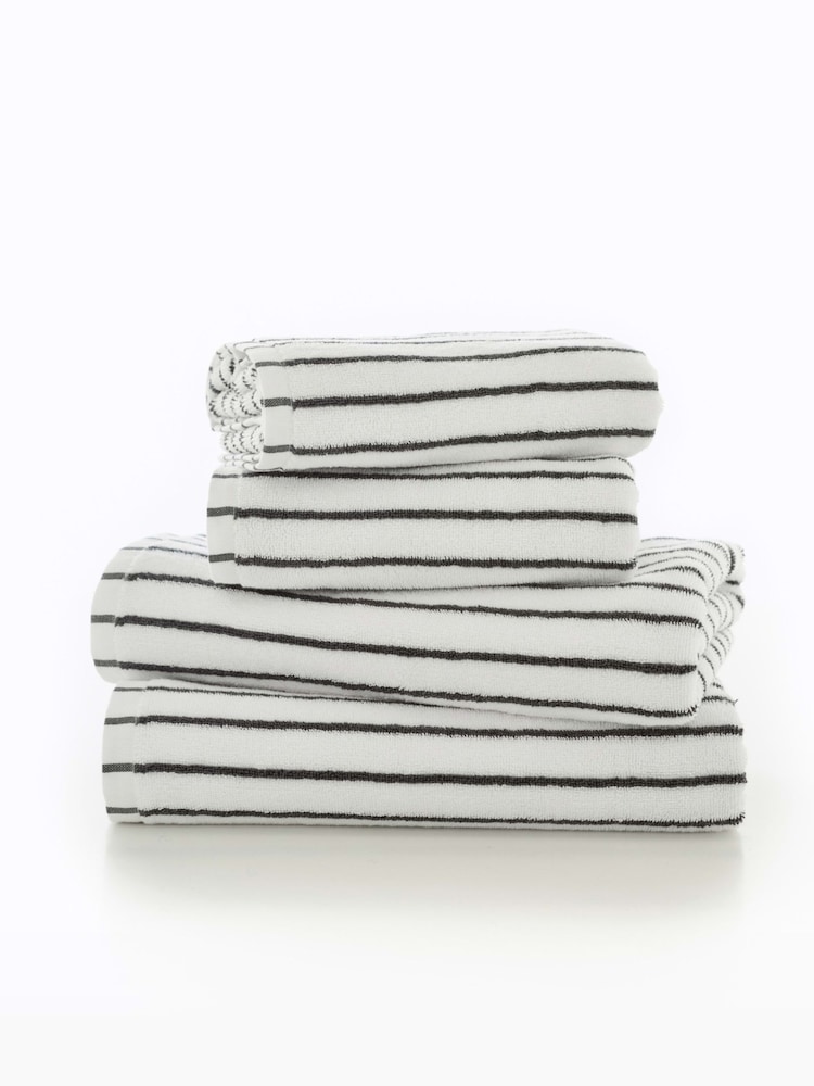 Deyongs Grey Malmo 100% Cotton Stripe Towel - Image 2 of 3 Deyongs Grey Malmo 100% Cotton Stripe Towel - Image 2 of 3