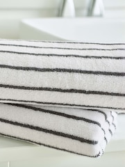 Deyongs Grey Malmo 100% Cotton Stripe Towel - Image 3 of 3