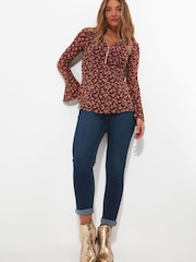 Joe Browns Red Beautiful Zip Top - Image 3 of 5
