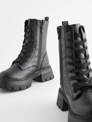 Schwarz - Schwere Schnürstiefel - Bild 3 von 5