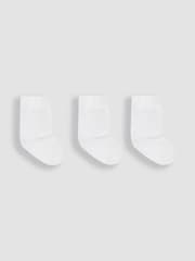 JoJo Maman Bébé White 3-Pack Short Cotton Socks - Image 1 of 3