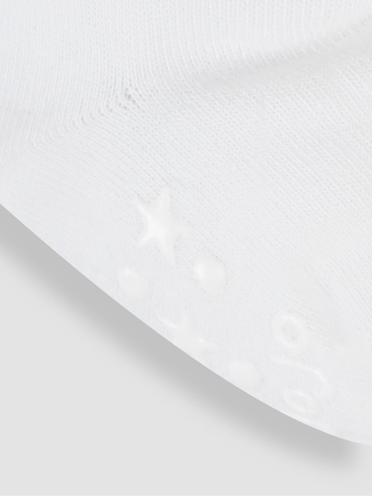 JoJo Maman Bébé White 3-Pack Short Cotton Socks - Image 2 of 3