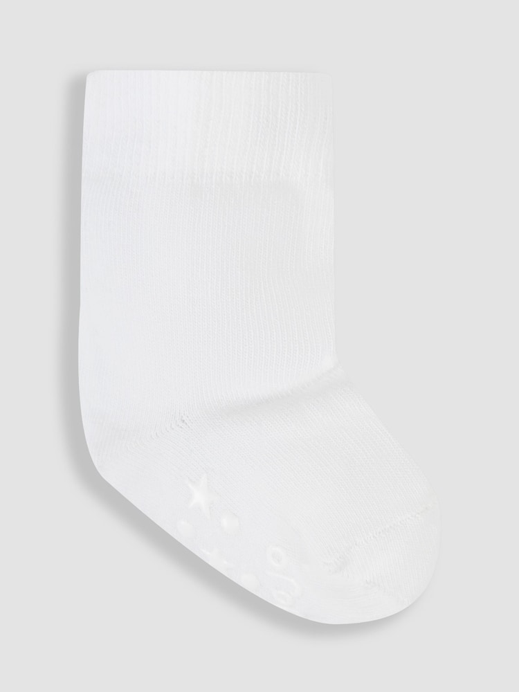 JoJo Maman Bébé White 3-Pack Short Cotton Socks - Image 3 of 3