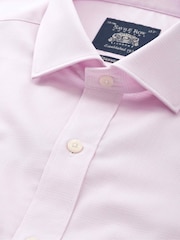 Savile Row Company Pink Prince of Wales Check Classic Fit Cotton Twill Single Cuff Formal Shirt - Image 2 of 3