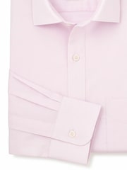 Savile Row Company Pink Prince of Wales Check Classic Fit Cotton Twill Single Cuff Formal Shirt - Image 3 of 3