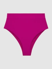 Reiss Magenta Tara Italian Fabric High Rise Bikini Bottoms - Image 2 of 4