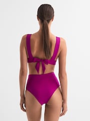 Reiss Magenta Tara Italian Fabric High Rise Bikini Bottoms - Image 4 of 4