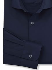Blau - Savile Row Company Slim-Fit-Baumwolltwill-Hemd mit einfacher Manschette, formell - Bild 2 von 3