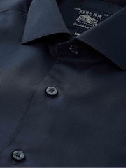 Blau - Savile Row Company Slim-Fit-Baumwolltwill-Hemd mit einfacher Manschette, formell - Bild 3 von 3
