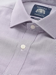 Savile Row Company Classic Fit жолақты мақтадан жасалған поплин қос манжеттен тұратын ресми жейде - 3суретінің 2 суреті
