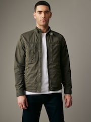 Khaki Green Shower Resistant Utility Shacket - Image 1 of 14