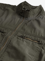 Khaki Green Shower Resistant Utility Shacket - Image 13 of 14