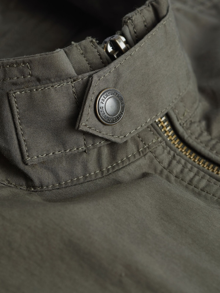 Khaki Green Shower Resistant Utility Shacket - Image 14 of 14