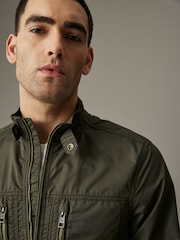 Khaki Green Shower Resistant Utility Shacket - Image 5 of 14