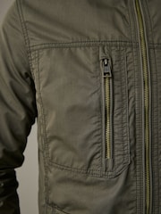 Khaki Green Shower Resistant Utility Shacket - Image 6 of 14
