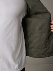 Khaki Green Shower Resistant Utility Shacket - Image 8 of 14