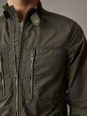 Khaki Green Shower Resistant Utility Shacket - Image 9 of 14