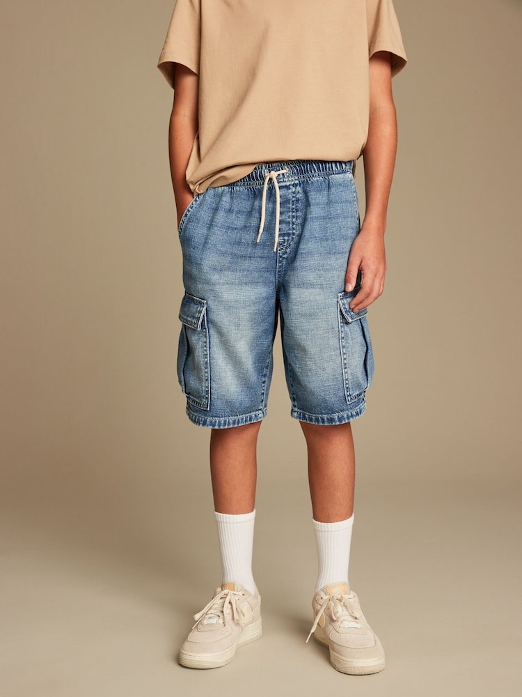Blue Denim Cargo Shorts (3-16yrs) - Image 1 of 8