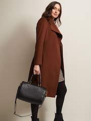 Phase Eight Black Leather Bowling Bag - Image 1 of 1