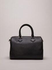 Phase Eight Black Leather Bowling Bag - Image 3 of 6