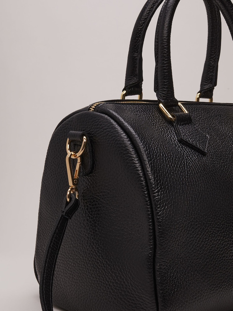 Phase Eight Black Leather Bowling Bag - Image 6 of 6 Phase Eight Black Leather Bowling Bag - Image 6 of 6