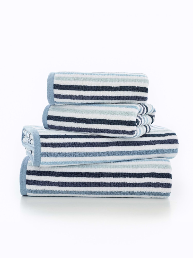 Deyongs Blue Bliss 100% Cotton Linear Stripe Towel - Image 3 of 3 Deyongs Blue Bliss 100% Cotton Linear Stripe Towel - Image 3 of 3