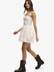 Superdry Cream Corset Cami Mini Dress - Image 5 of 6