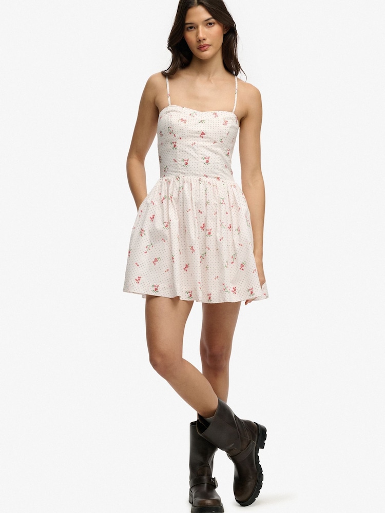 Superdry Cream Corset Cami Mini Dress - Image 6 of 6
