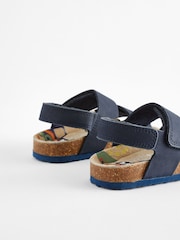 Marineblau - Sandalen aus Leder mit Korkfußbett und Klettverschluss - Bild 5 von 6