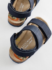 Marineblau - Sandalen aus Leder mit Korkfußbett und Klettverschluss - Bild 6 von 6
