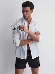 Reiss Black Moorea Vilebrequin Plain Swim Shorts - Image 5 of 5