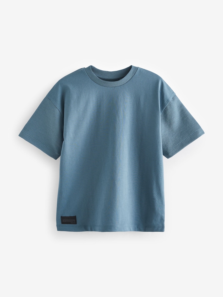 Blue/Tan Brown Oversized T-Shirts 3 Pack (3-16yrs) - Image 5 of 6