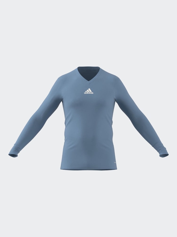 Синий - Базовый топ с длинными рукавами adidas Teamwear - Изображение 1 из 8