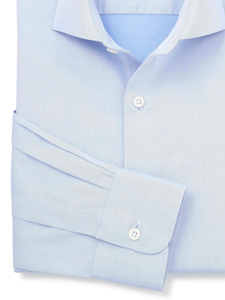 Himmelblau - Savile Row Company Slim-Fit-Baumwolltwill-Hemd mit einfacher Manschette, formell - Bild 3 von 3 Himmelblau - Savile Row Company Slim-Fit-Baumwolltwill-Hemd mit einfacher Manschette, formell - Bild 3 von 3