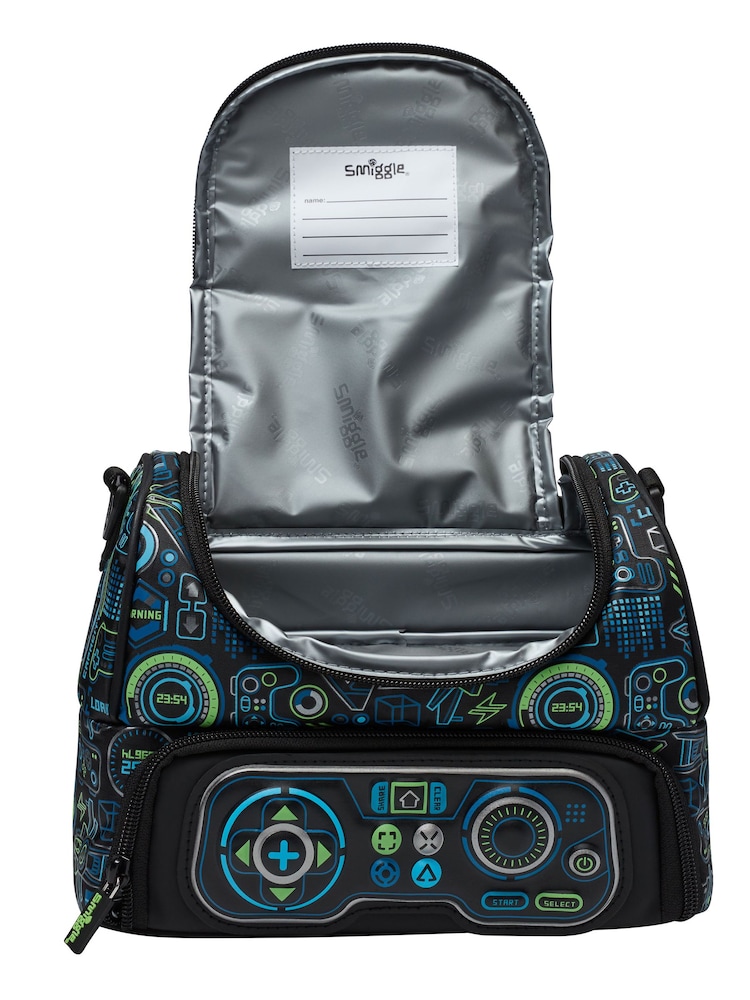 Smiggle Black Virtual Double Decker Lunchbox With Strap - Image 2 of 2