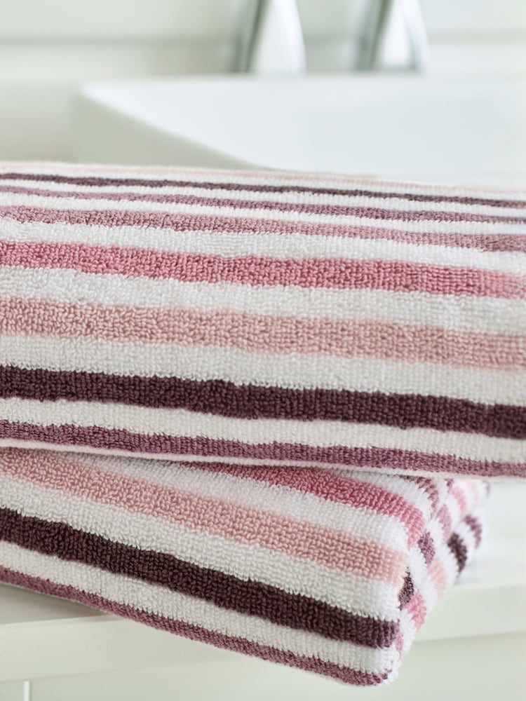 Deyongs Pink Bliss 100% Cotton Linear Stripe Towel - Image 3 of 3 Deyongs Pink Bliss 100% Cotton Linear Stripe Towel - Image 3 of 3