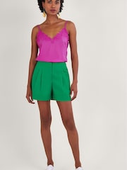 Monsoon Green Lilly Structured Shorts - Image 4 of 6