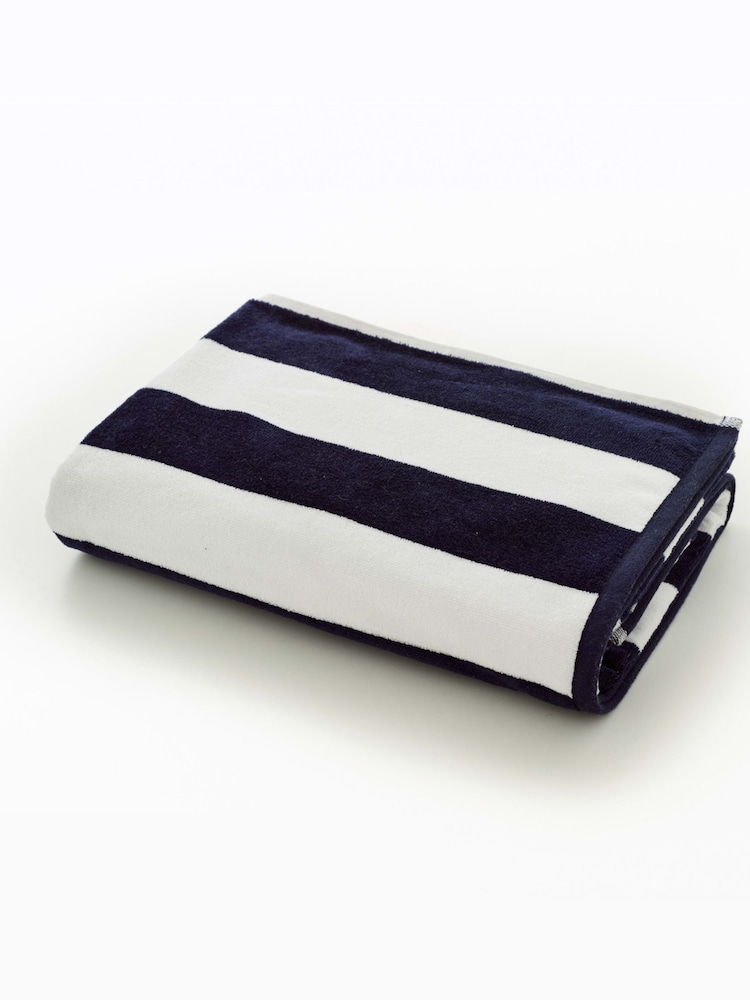Deyongs Navy Cabana Bay Beach Towel - Image 2 of 2 Deyongs Navy Cabana Bay Beach Towel - Image 2 of 2