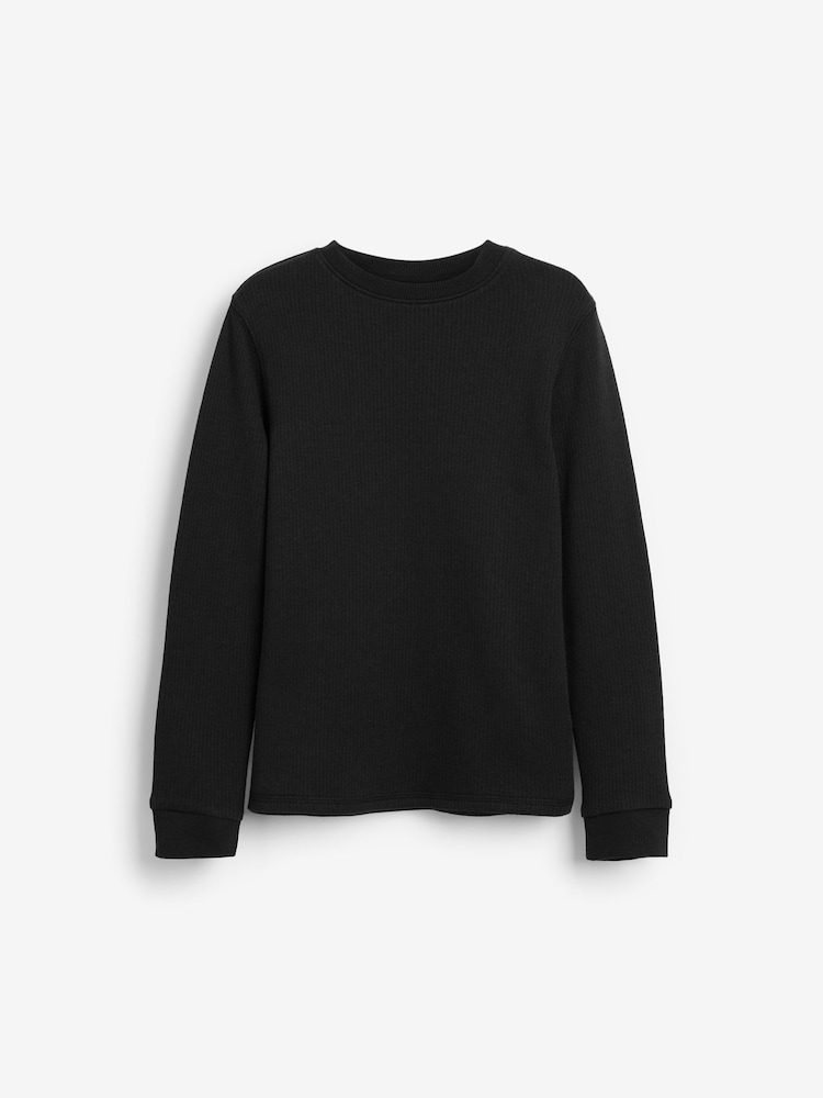 Black/Grey Long Sleeve Thermal Tops 2 Pack (2-16yrs) - Image 3 of 5