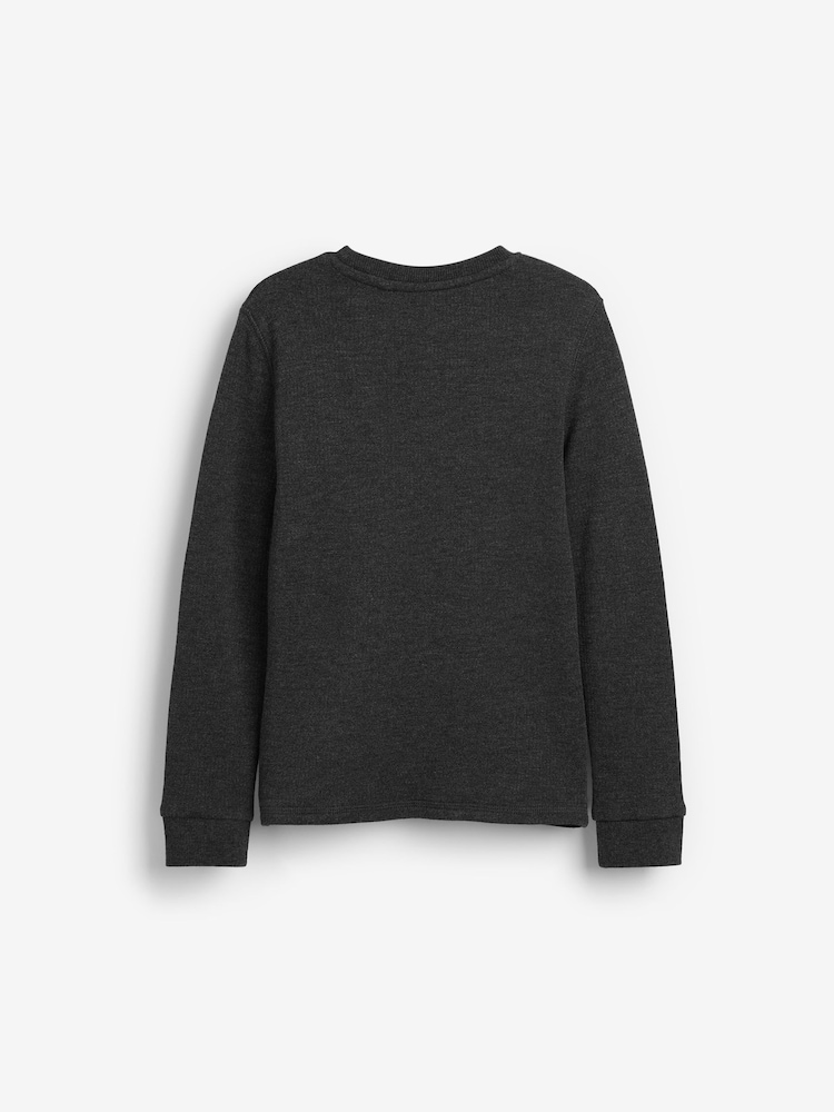 Black/Grey Long Sleeve Thermal Tops 2 Pack (2-16yrs) - Image 4 of 5