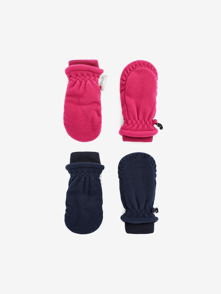 Pink/Navy Thermal Fleece Mitts 2 Pack (3mths-6yrs) - Image 1 of 3