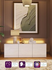 Frank Olsen White Smart LED TV Stand - Image 2 of 10